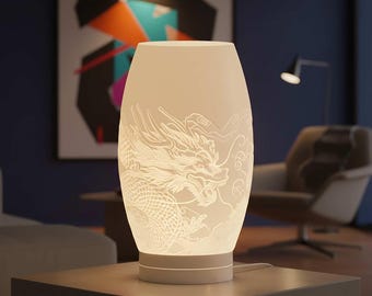 Dragon Lamp Shade STL file – Digital 3d Printer file – no supports