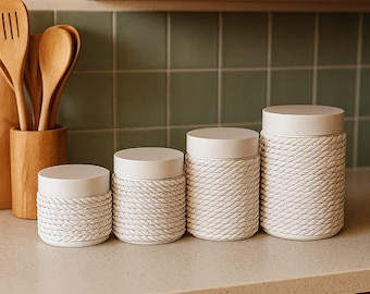 Set of 4 Storage Boxes with Screw Caps - 3D Printing STL File - Instant Download