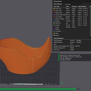 Modern Plant Pot STL File – Digital 3d Printer file – no supports image 3