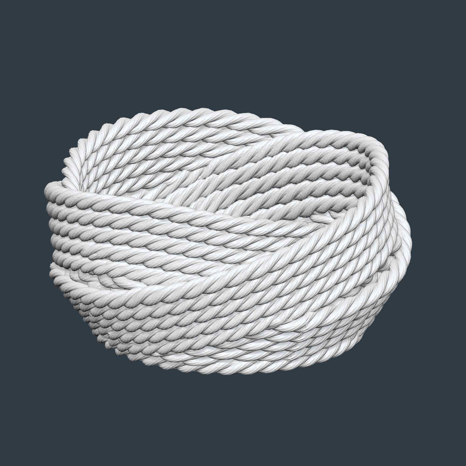 3D Printing STL File: Woven Rope Basket - Decorative Storage Bowl ...