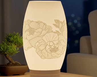 Peony Lamp Shade STL file – Digital 3d Printer file – no supports