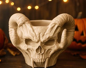 Witch Cauldron Basket STL File — 3D Printable Halloween Candy Holder No Supports, Spooky Decor