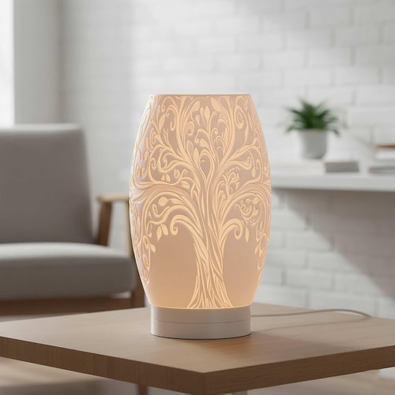 Tree of life Lamp Shade STL file – Digital 3d Printer file – no supports