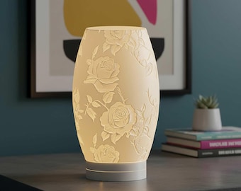 Rose Lamp Shade STL file – Digital 3d Printer file – no supports