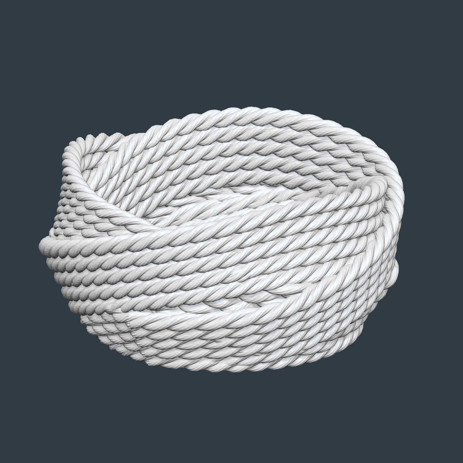 3D Printing STL File: Woven Rope Basket - Decorative Storage Bowl ...