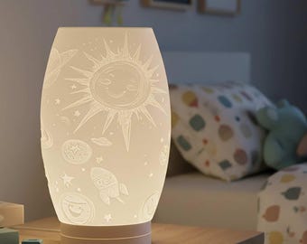 Space Lamp Shade STL file – Digital 3d Printer file – no supports