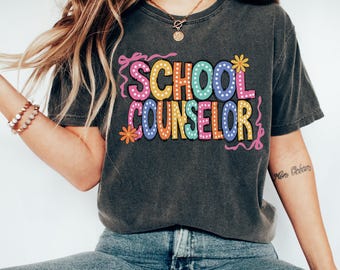 Comfort Colors School Counselor Shirt, School Counselor Tee Gift, Teacher Name Shirt, Back to School Teacher Shirt, Appreciation Counselor
