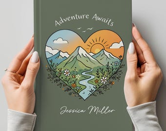 Custom Travel Journal Gift, Personalized Travel Journal, Unique Hiking Lover Gift, Adventure Notebook, Camping Journal, Camper Notebook