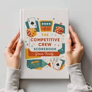 Personalized Family Game Night Score Book, Custom Game Night Scorekeeper Gift, Family Gaming Gift for Board Game Lovers, Hardcover Journal
