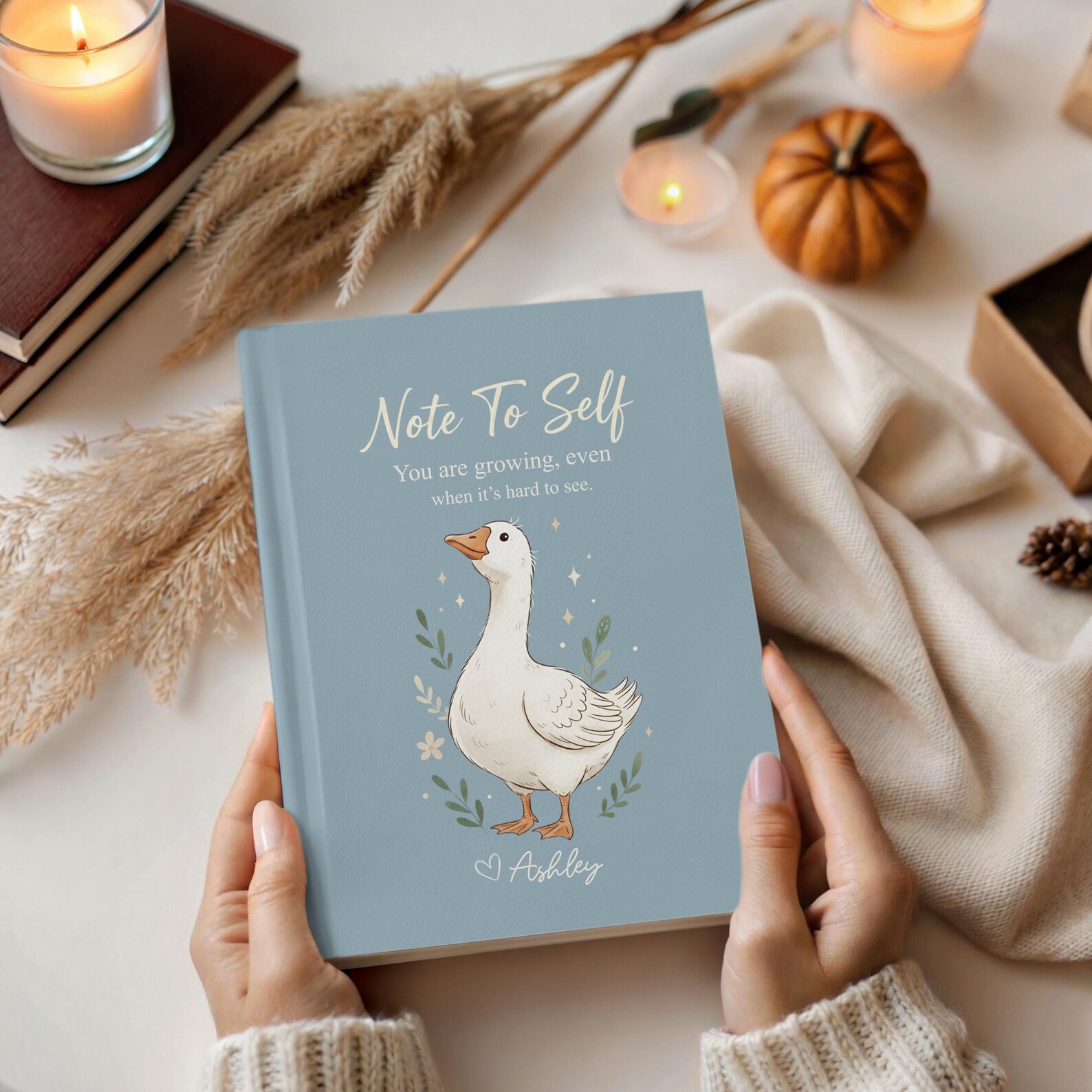 Personalized Note to Self Journal, You Are Growing Notebook, Custom