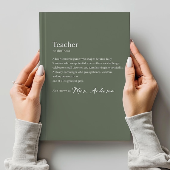 Personalized Teacher Journal, Personalized Teacher Appreciation Gift for End of Year School, Thank You Gift for Teacher, Memory Book Gift