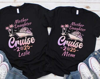 2025 Family Cruise T-shirt, Neon Tropical Cruise Vacation Matching...