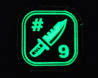 Glow GITD Regola 9 Coltello Ranger Eye RE Patch EDC