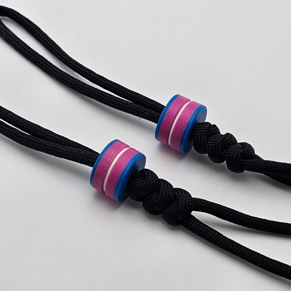 Bubble Gum G10 Paracord Beads Zipper Pulls Lanyard EDC