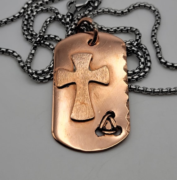 Copper Cross Dog Tag EDC - Etsy