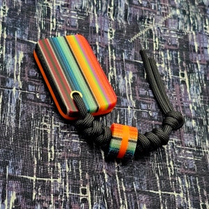 New!! Glow Mexican Serape Blanket G-Carta Micarta V3 Worry Stone Pocket Fidget EDC
