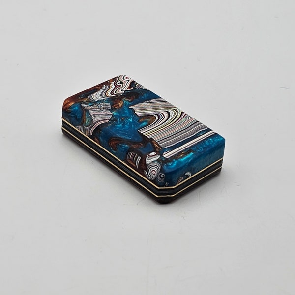 Fordite Brass Worry Stone Pocket Fidget EDC