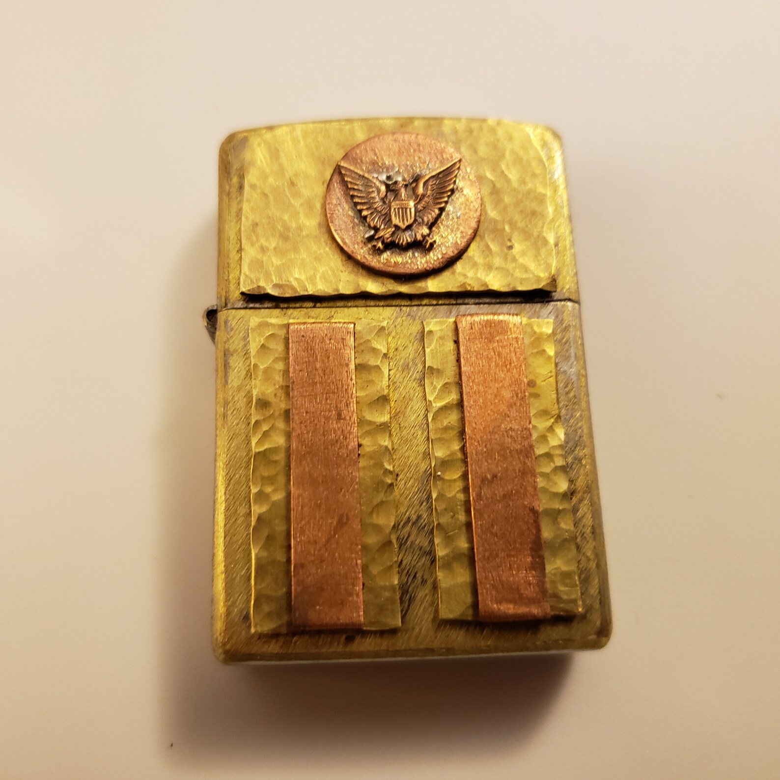 Briquet personnalisé hammered brass & copper stripe eagle Etsy