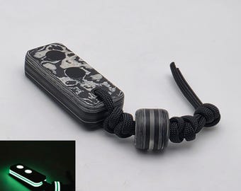 New!! Black White Camo Carbon Man Cave Plus Double Glow Worry Stick Pocket Fidget Worry