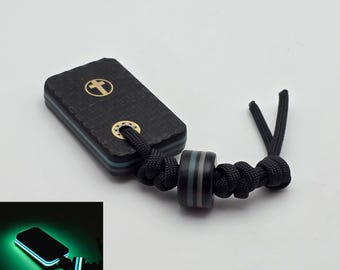 New!! Black Burlap Micarta Black Paper Micarta Double Glow Cross Worry Stone Pocket Fidget EDC