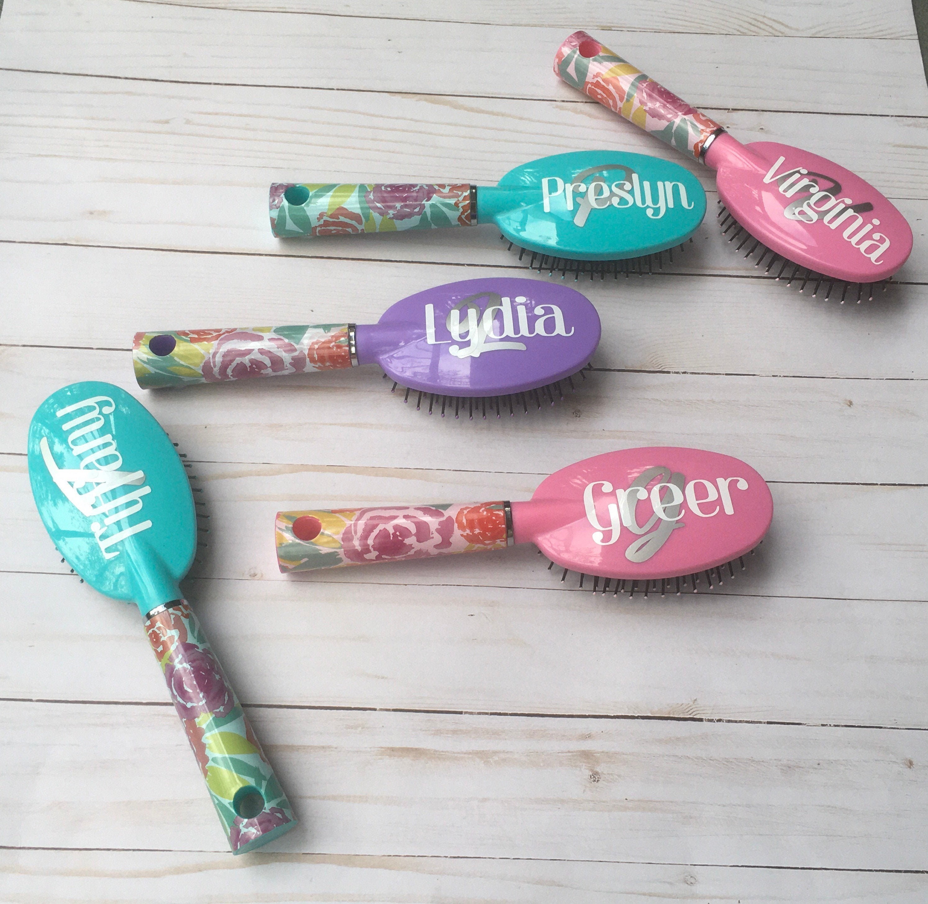 Personalized Glitter Initial Hairbrush gift or gift basket Etsy