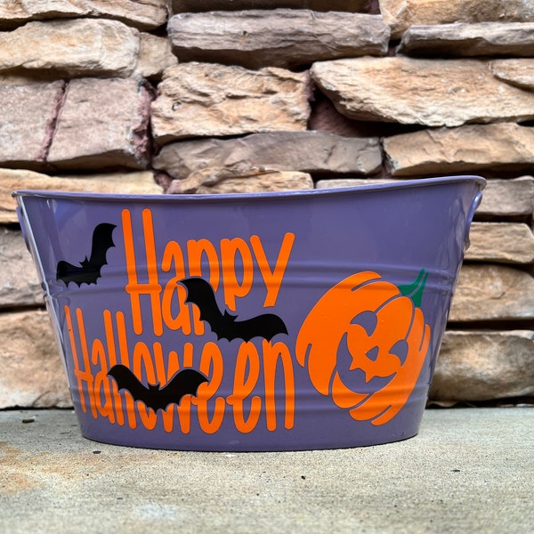 Happy Halloween Gift Basket Halloween Candy Basket Fun Trick or Treat Candy Bin