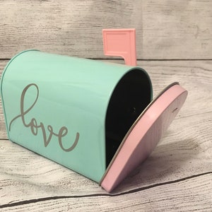 Girls Valentines Day Mailbox | Small Personalized name Valentines Gift for classroom | Mini Valentines Exchange tin Mailbox