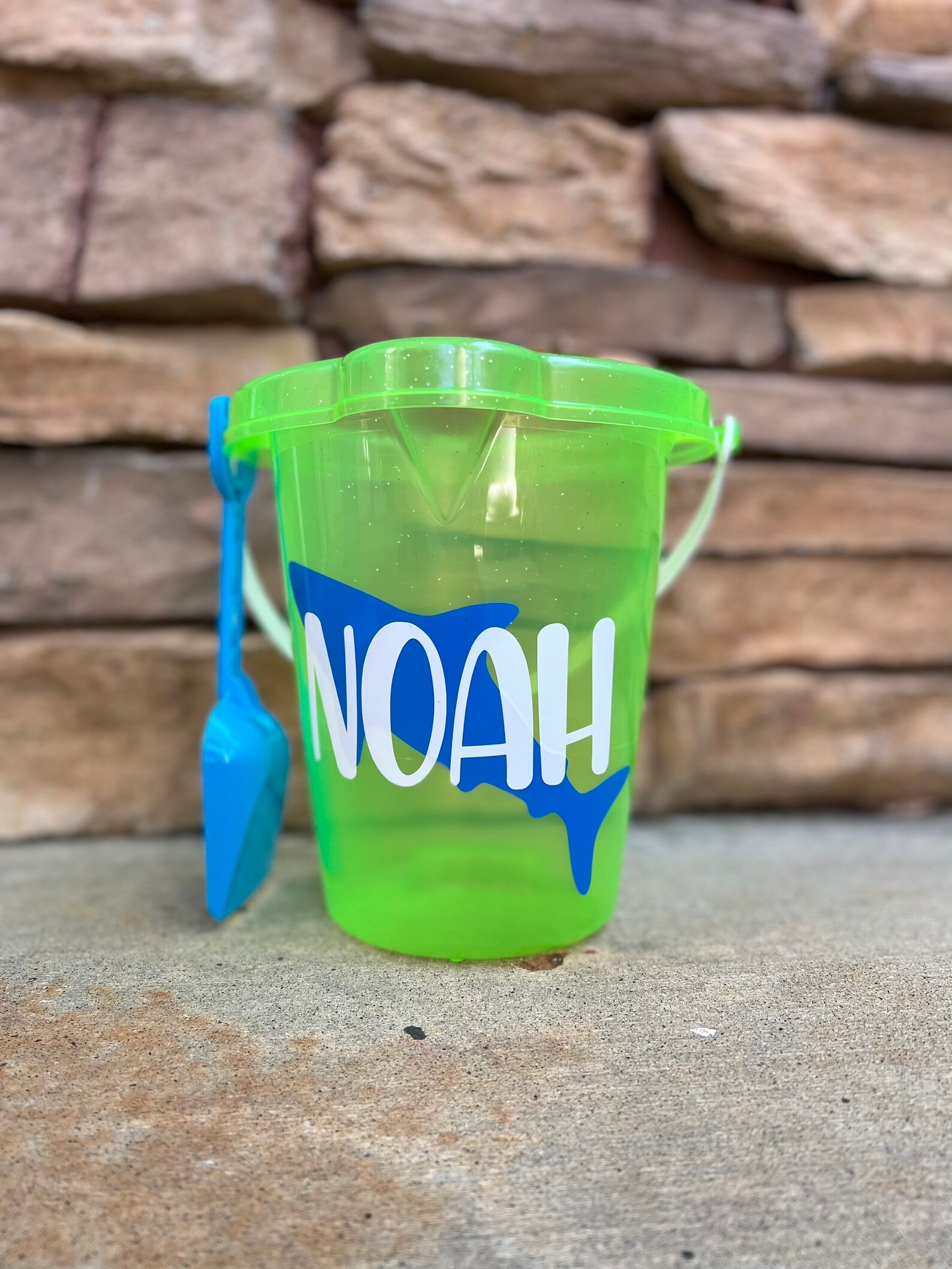 Name and Initial Sand Bucket for Kids Sand Pail With Name Etsy