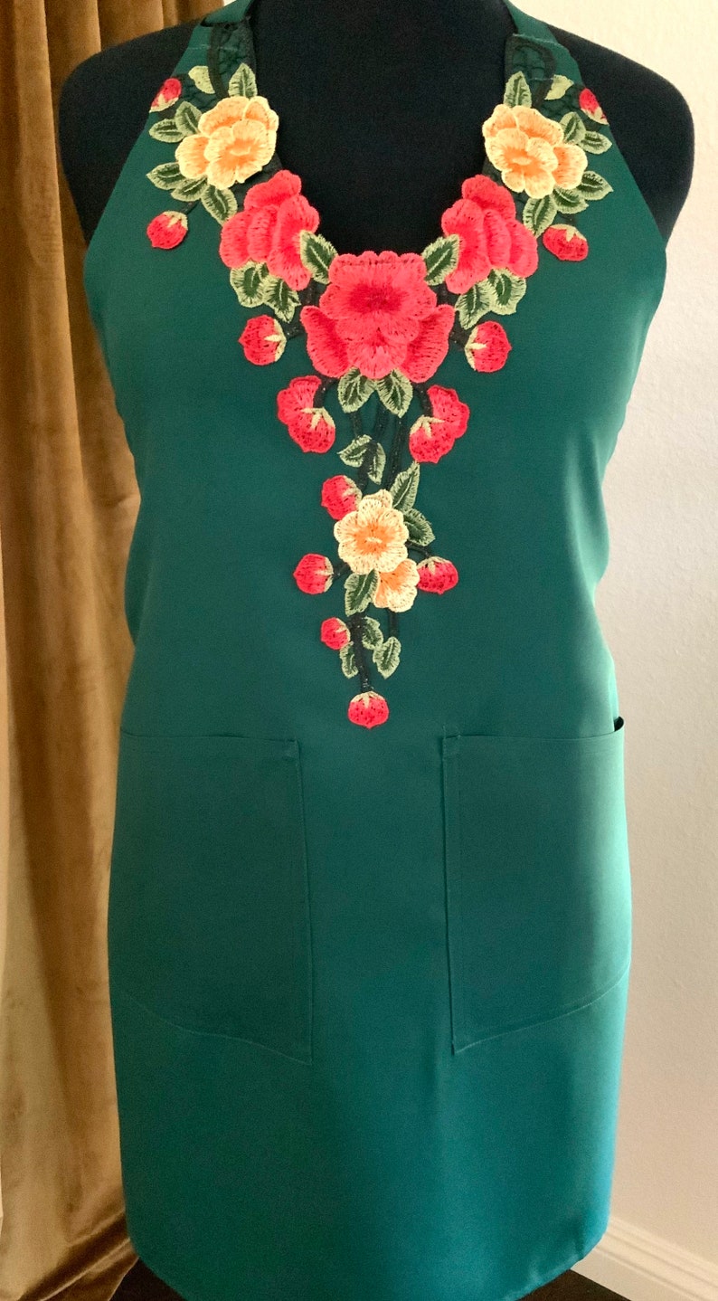 Red /& Yellow on Emerald Green Apron SALE!