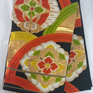Japanese Kimono Obi/ Vintage Silk Fukuro Obi/ Cosplay/ Kimono Belt/ Obi Sash/ Japanese Weaving/ 888297