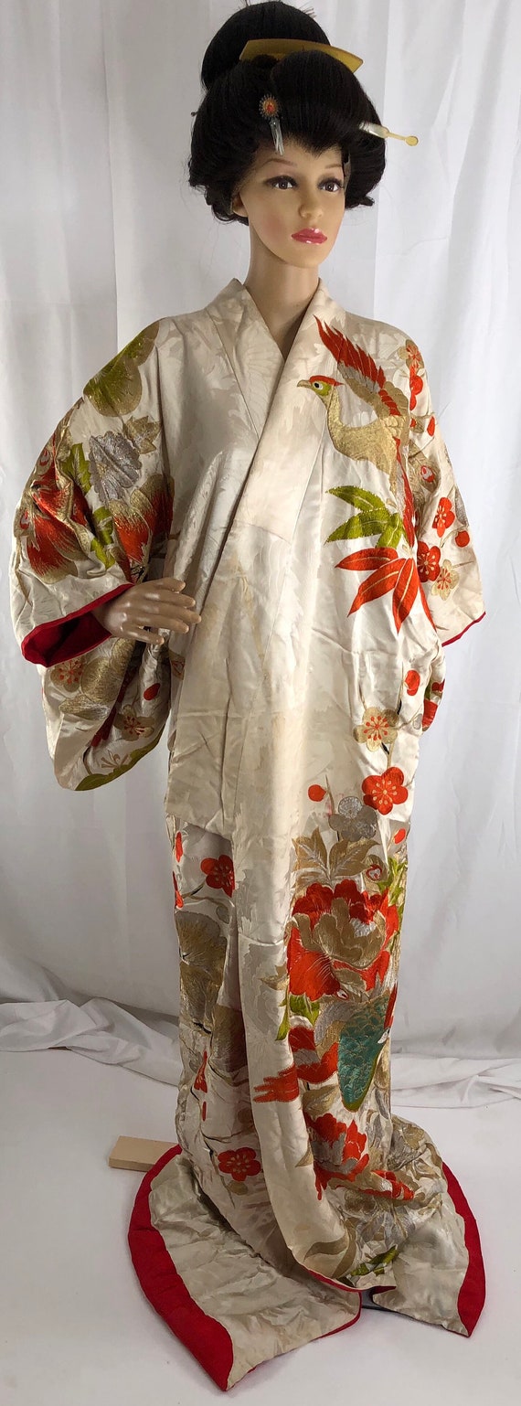 Japanese Kimono Vintage Silk Kimono Cosplay Wedding Kimono Etsy