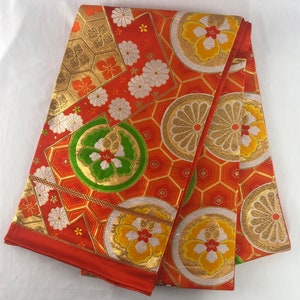 Japanese Kimono Obi/ Vintage Silk Fukuro Obi/ Cosplay/ Kimono Belt/ Obi Sash/ Japanese Weaving/ 888294