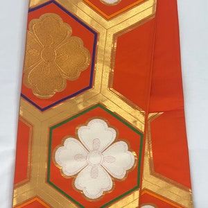 Japanese Kimono Obi/ Vintage Silk Fukuro Obi/ Cosplay/ Kimono Belt/ Obi Sash/ Japanese Weaving/ 888300