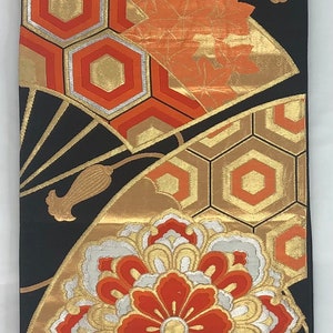 Japanese Kimono Obi/ Vintage Silk Fukuro Obi/ Cosplay/ Kimono Belt/ Obi Sash/ Japanese Weaving/ 888298