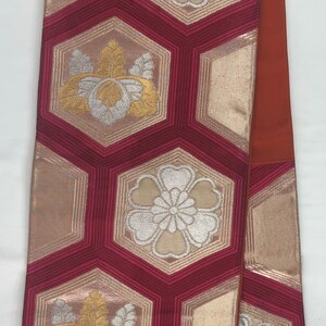 Japanese Kimono Obi/ Vintage Fukuro Obi/ Cosplay/ Kimono Belt/ Obi Sash/ Japanese Weaving/ 888315