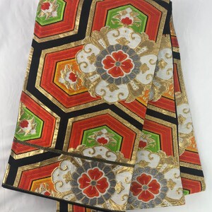 Japanese Kimono Obi/ Vintage Silk Fukuro Obi/ Cosplay/ Kimono Belt/ Obi Sash/ Japanese Weaving/ 888309