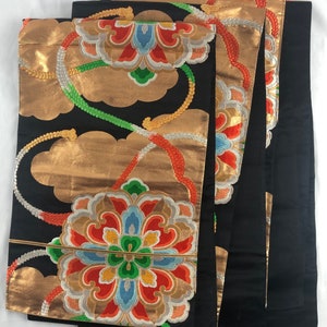 Japanese Kimono Obi/ Vintage Silk Fukuro Obi/ Cosplay/ Kimono Belt/ Obi Sash/ Japanese Weaving/ 888304