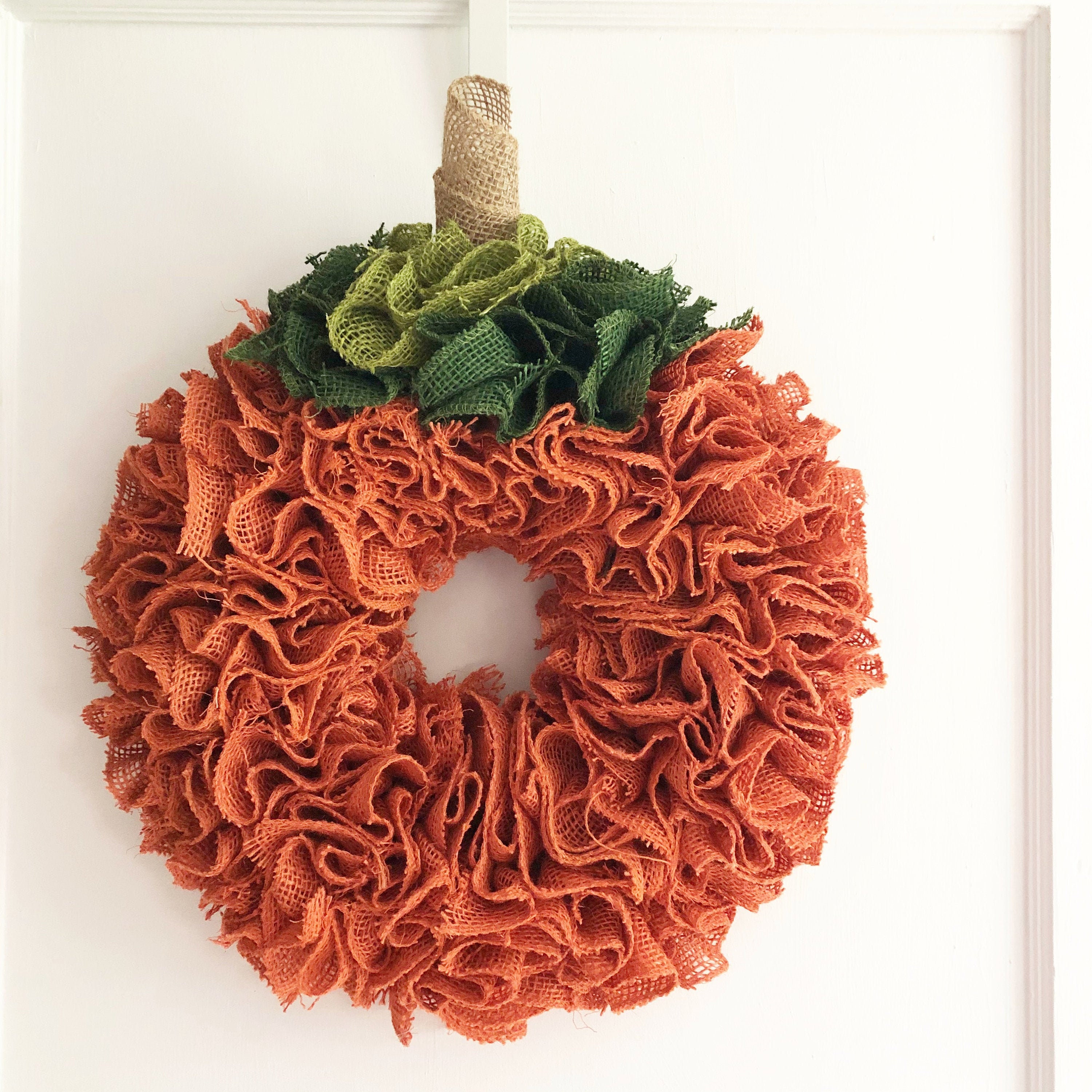 Rustic Burlap and Pumpkin Wreath