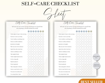 Self-Care Checklist Planner: Modern Wellness Tracker (Digital Download)