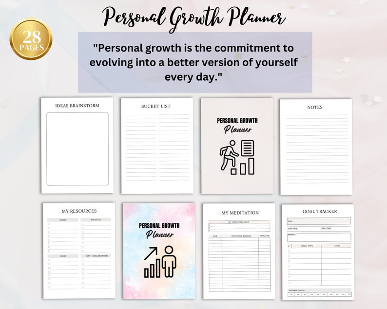 Personal Growth Planner, Goal Setting Journal, Productivity Organizer ...