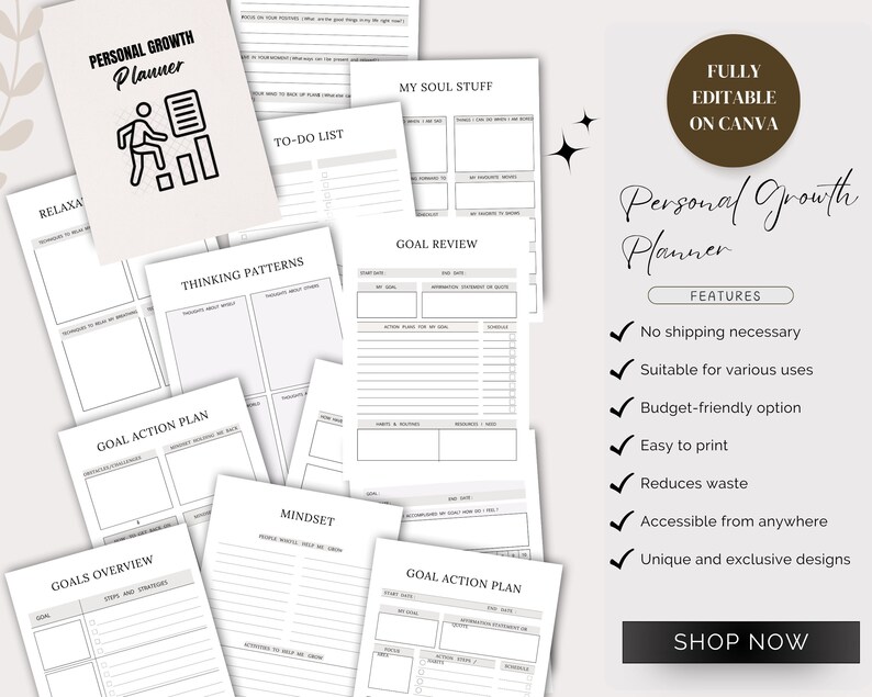 Personal Growth Planner, Goal Setting Journal, Productivity Organizer ...