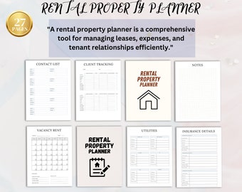 Rental Property Planner: Landlord Organizer & Income Tracker (Digital Download)