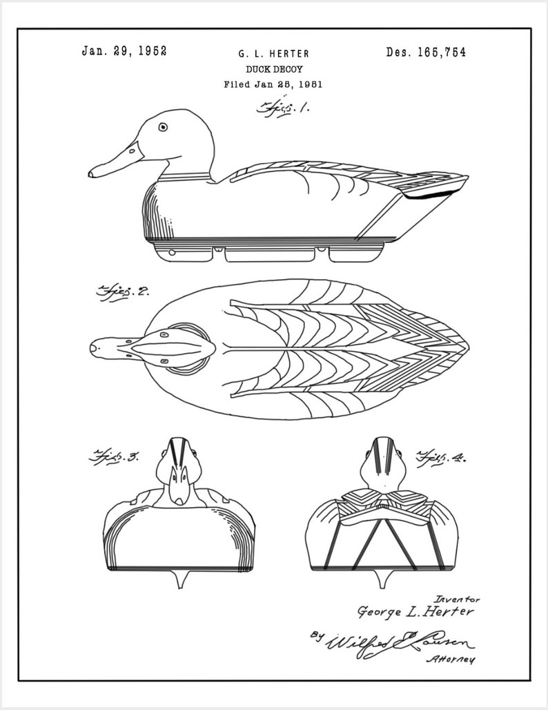 Duck Decoy Blueprint Digital Copy Etsy