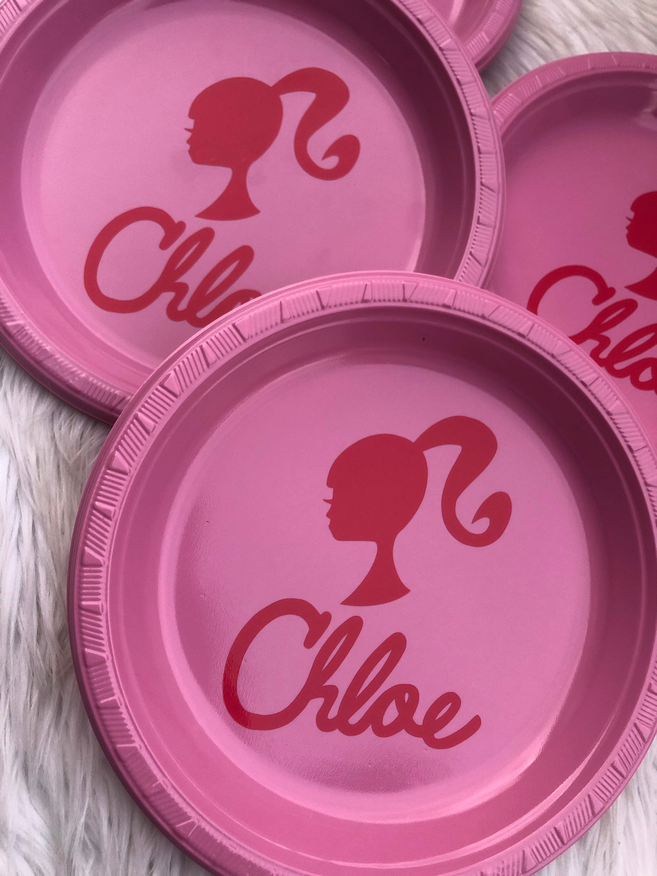 Inspiration Barbie custom plates and cups Etsy