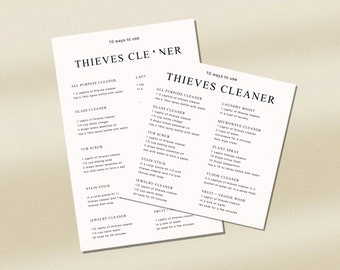 download + print thieves cleaner uses card | minimal thieves cleaner printable | thieves cleaner uses resource