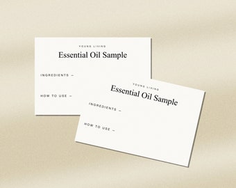 download + print essential oil sample card | minimal printable sample card for essential oils | digital download