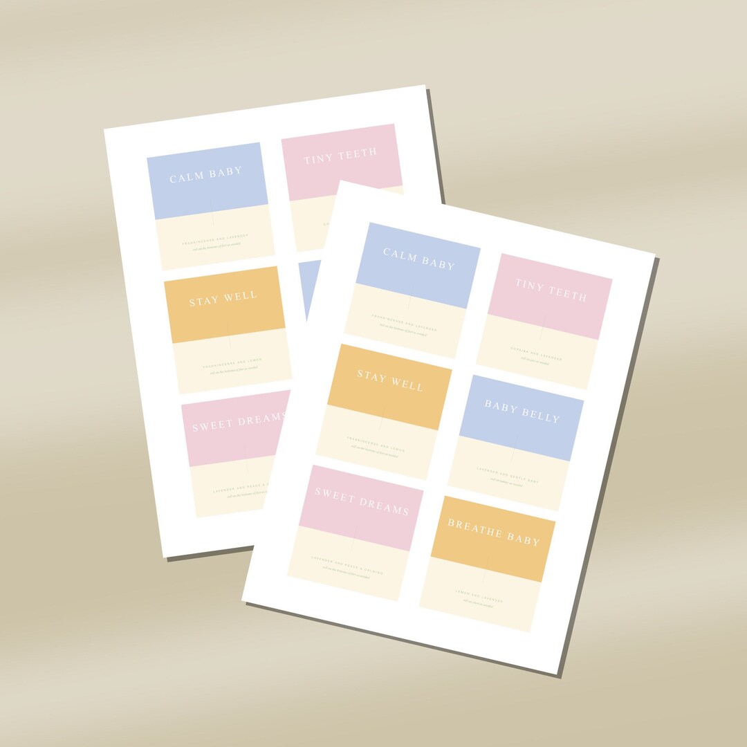 Orablend Label 10ml Roller Blend Labels | Digital Download Roller Blend Labels | Baby ...