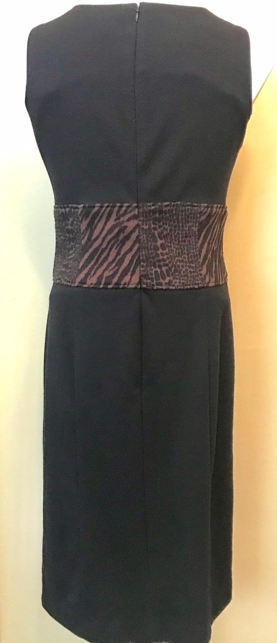 1990's Adrienne Vittadini Black Sheath Dress Size… - image 7