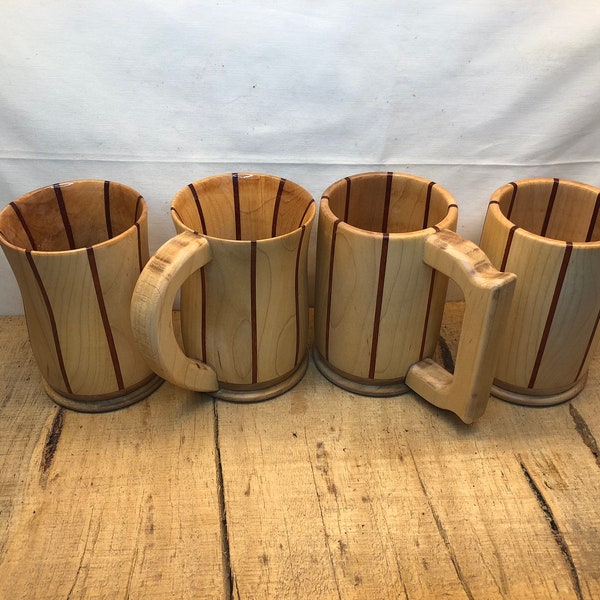 Maple/Paduk Wooden Mug, Wooden Beer Stein, Wooden Cup