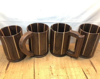 Walnut/Maple Wooden Mug, Wooden Beer Stien, Wooden Cup